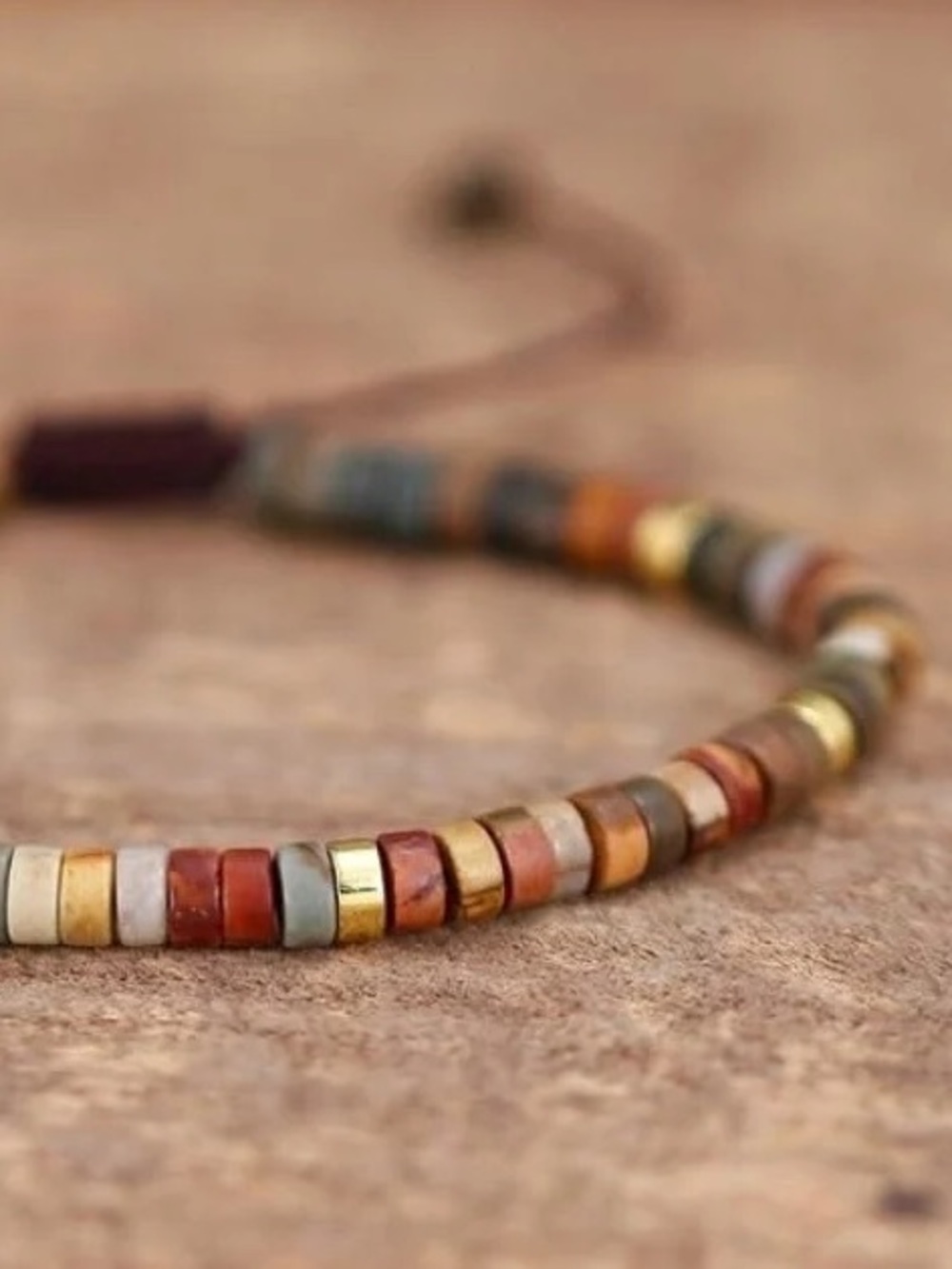 Happiness & Laughter • Crazy Lace Agate 4mm adjustable bracelet NEW • Autumn - Picture 2 of 6